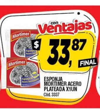 Supermercados Yaguar Esponja Mortimer Acero Plateada x 1Un oferta