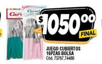Supermercados Yaguar Juego Cubiertos 16Pzas Bolsa oferta
