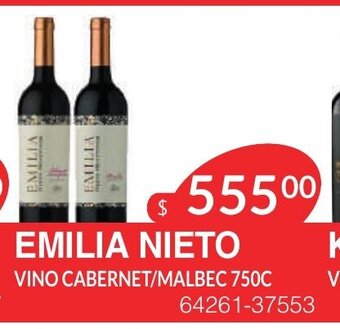 Masivos Emilia Nieto Vino Cabernet/Malbec 750C oferta