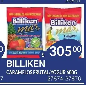 Billiken Caramelos Frutal/Yogur 600G