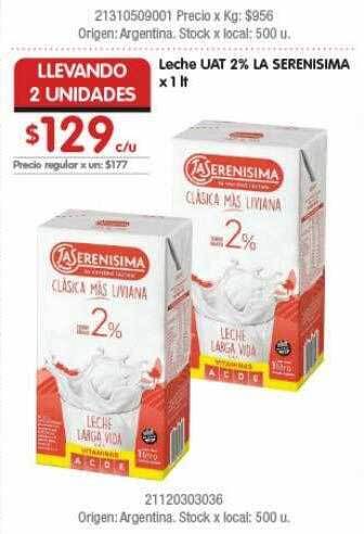 Disco Leche Uat 2% La Serenisima oferta