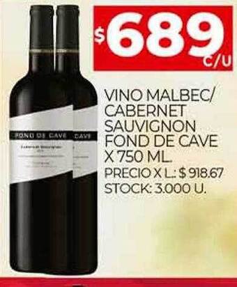Supermercados DIA Vino Malbec Cabernet Sauvignon Fond De Cave oferta