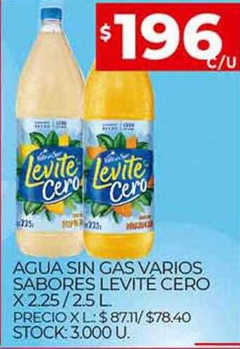 Supermercados DIA Agua Sin Gas Varios Sabores Levité Cero oferta
