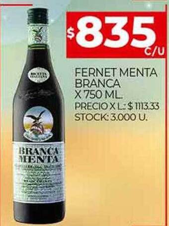 Supermercados DIA Fernet Menta Branca oferta