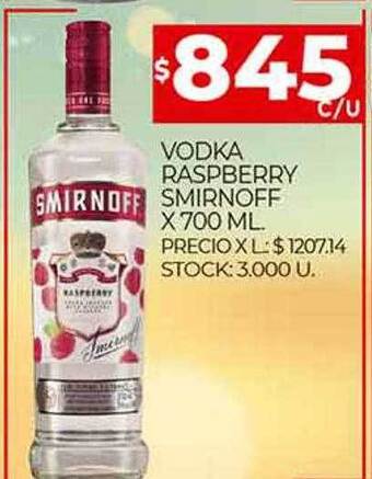 Supermercados DIA Vodka Raspberry Smirnoff oferta