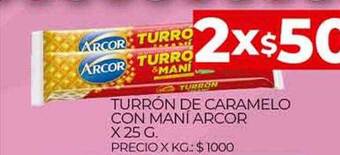 Supermercados DIA Turrón De Caramelo Con Maní Arcor oferta