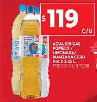 Supermercados DIA Agua Sin Gas Pomelo Limonada Manzana Cero Dia oferta