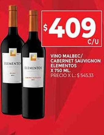 Supermercados DIA Vino Malbec Cabernet Sauvignon Elementos oferta