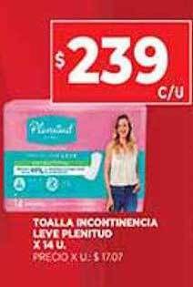 Supermercados DIA Toalla Incontinencia Leve Plenitud oferta