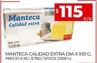 Supermercados DIA Manteca Calidad Extra Dia oferta