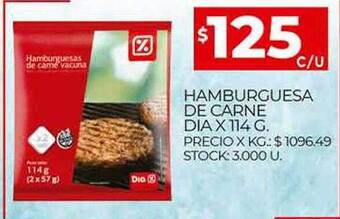 Supermercados DIA Hamburguesa De Carne Dia oferta