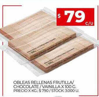 Supermercados DIA Obleas Rellenas Frutilla Chocolate Vainilla oferta