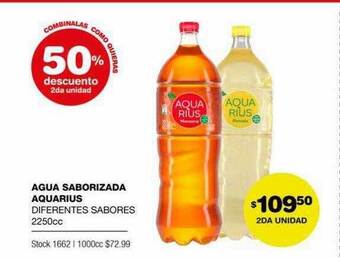 Atomo Conviene Agua Saborizada Aquarius 50% Descuento 2da Unidad oferta