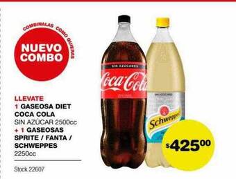 Atomo Conviene 1 Gaseosa Diet Coca Cola + 1 Gaseosa Sprite Fanta Schweppes oferta