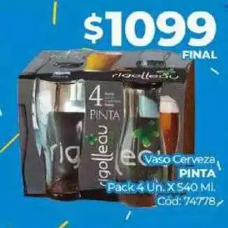 Diarco Vaso Cerveza Pinta Pack 4 oferta