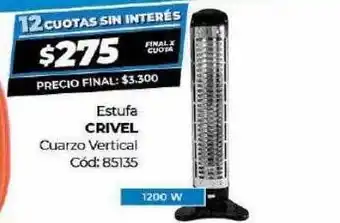 Diarco Estufa Crivel Cuarzo Vertical oferta