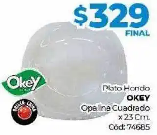 Diarco Plato Hondo Okey Opalina Cuadrado oferta