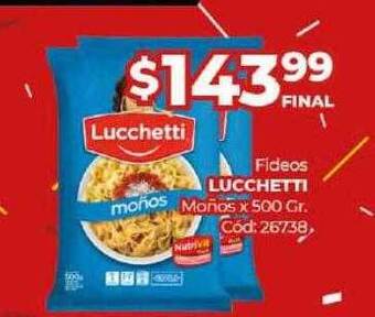 Diarco Fideos Lucchetti Moños oferta