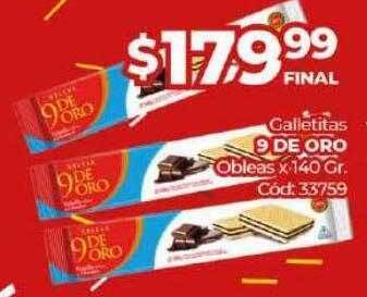 Diarco Galletitas 9 De Oro Obleas oferta