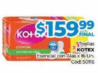 Diarco Toallas Kotex Esencial Con Alas oferta