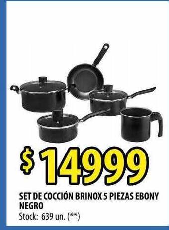 Punto Mayorista Set De Cocción Brinox 5 Piezas Ebony Negro oferta