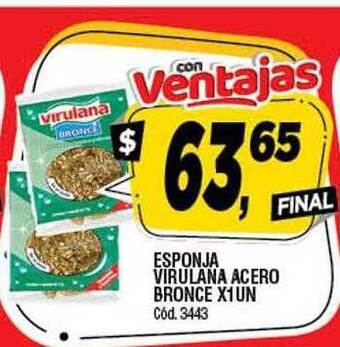 Supermercados Yaguar Esponja Virulana Acero Bronce oferta