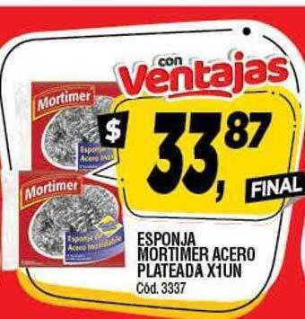 Supermercados Yaguar Esponja Mortimer Acero Plateada oferta
