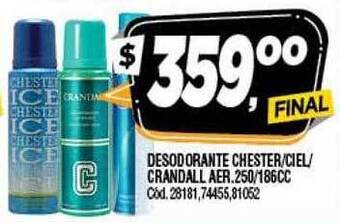 Supermercados Yaguar Desodorante Chester-ciel-crandall Aer oferta