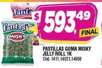 Supermercados Yaguar Pastillas Goma Misky Jelly Roll oferta
