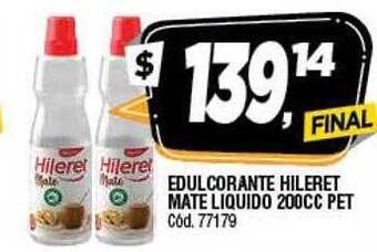 Supermercados Yaguar Edulcorante Hileret Mate Liquido 200cc Pet oferta