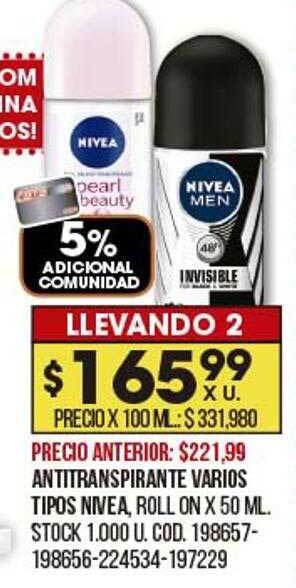 Coto Antitranspirante Varios Tipos Nivea oferta