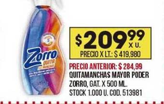 Coto Quitamanchas Mayor Poder Zorro oferta