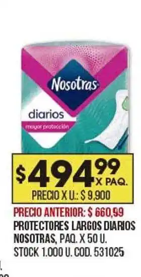 Coto Protectores Largos Diarios Nosotras oferta