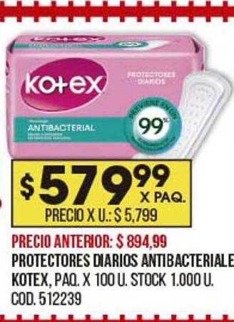 Coto Protectores Diarios Antibacteriale Kotex oferta