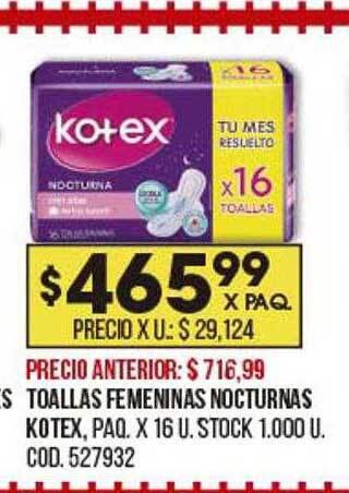 Coto Toallas Femeninas Nocturnas Kotex oferta