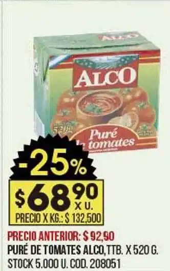 Coto Puré De Tomate Alco Ttb oferta