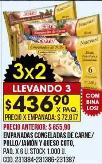 Coto Empanadas Congeladas De Carne-pollo-jamón Y Queso Coto oferta