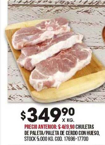 Coto Chuletas De Paleta-paleta De Cerdo Con Hueso oferta