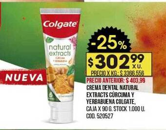 Coto Crema Dental Natural Extracts Cúrcuma Y Yerbabuena Colgate oferta