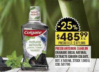 Coto Enjuague Bucal Natural Extracts Carbón Colgate oferta