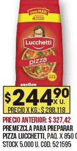 Coto Premezcla Para Preparar Pizza Lucchetti oferta