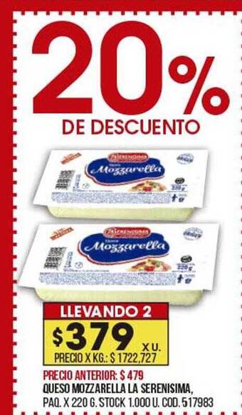 Coto Queso Mozzarella La Serenisima oferta