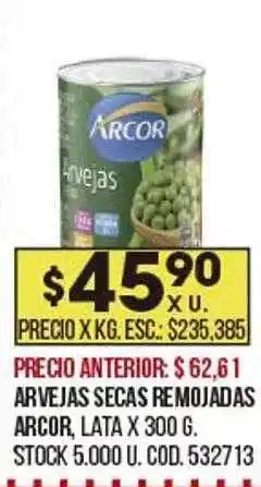 Coto Arvejas Secas Remojadas Arcor oferta