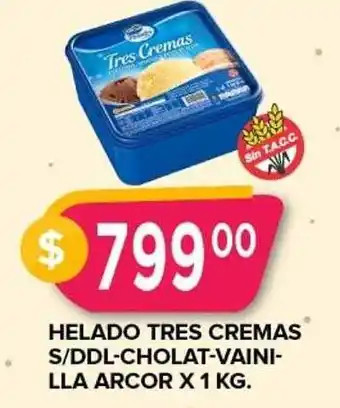Supermercados Mayor Helado Tres Cremas S Ddl-cholat-vainilla Arcor oferta