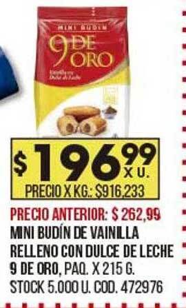 Coto Mini Budín De Vainilla Relleno Con Dulce De Leche 9 De Oro oferta