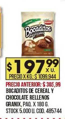 Coto Bocaditos De Cereal Y Chocolate Rellenos Granix oferta