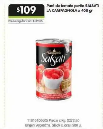 Jumbo Puré De Tomate Perita Salsati La Campagnola oferta