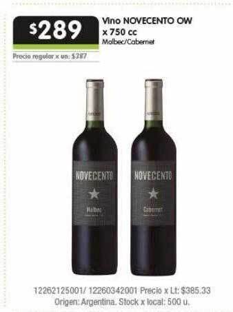 Jumbo Vino Novecento Ow oferta
