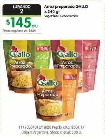 Jumbo Arroz Preparado Gallo oferta