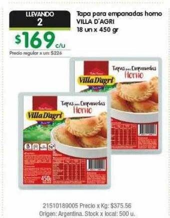 Jumbo Tapa Para Empanadas Horno Villa D'agri oferta